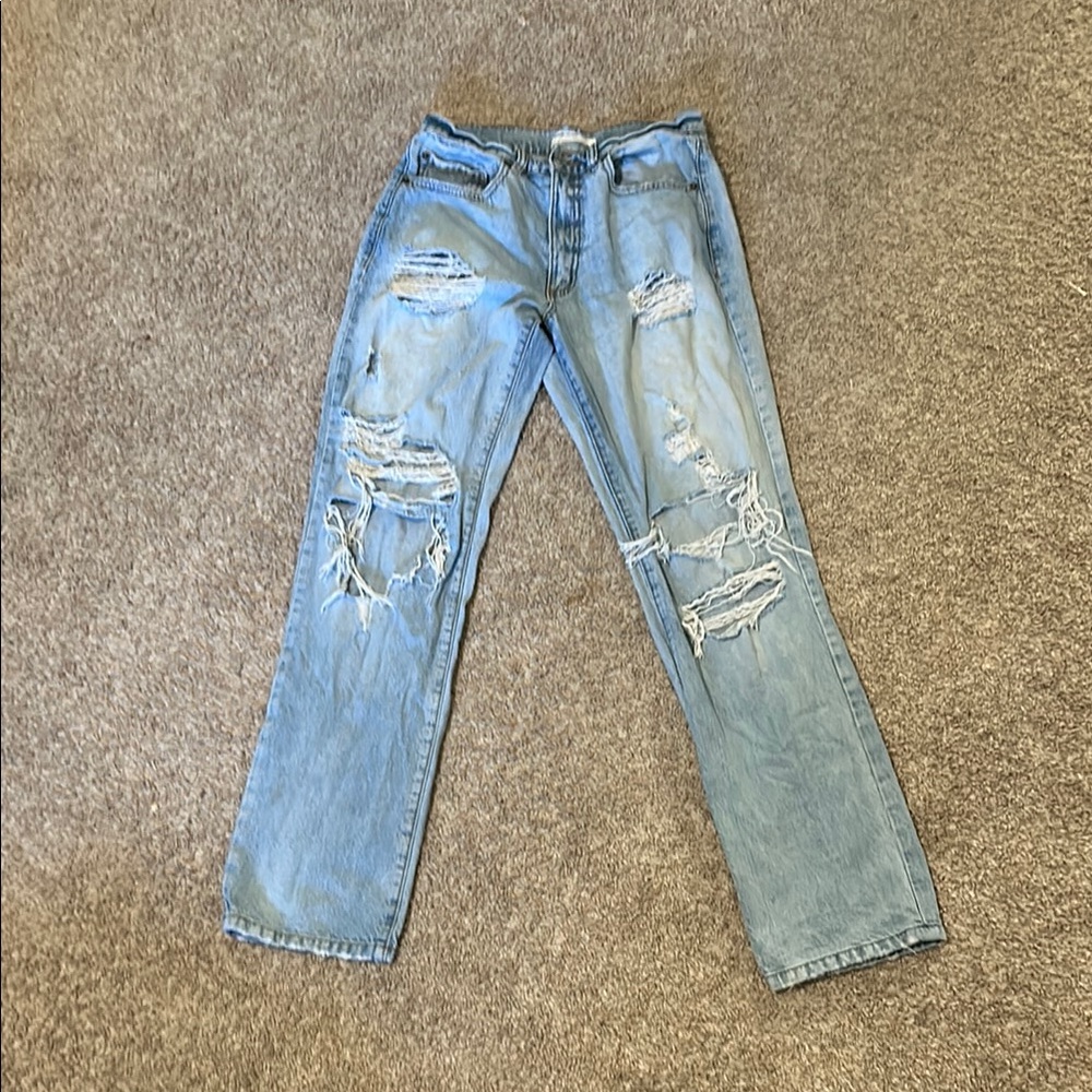 Garage Light Blue Distressed Boyfriend Jeans